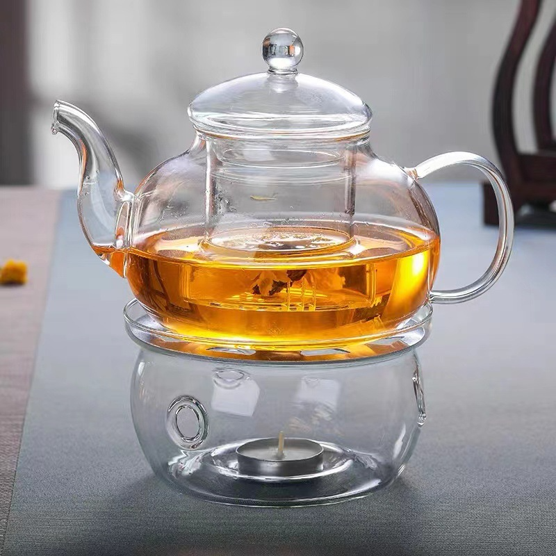 Clear Glass Candle Teapot Warmer